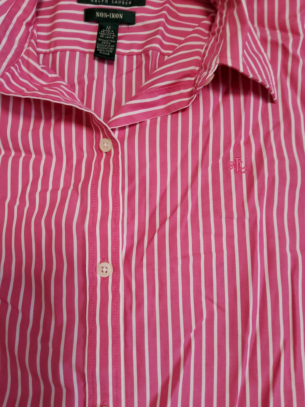 Lauren Ralph Lauren Non Iron Preppy Stripe Button-Down Shirt - Picture 4 of 8